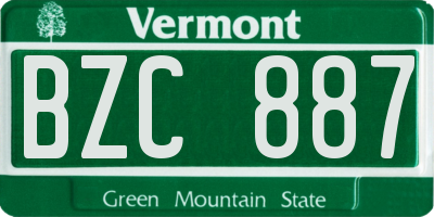 VT license plate BZC887