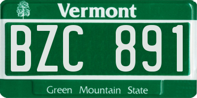 VT license plate BZC891