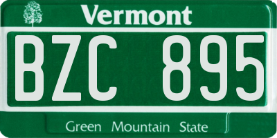 VT license plate BZC895