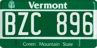VT license plate BZC896