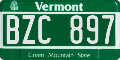 VT license plate BZC897