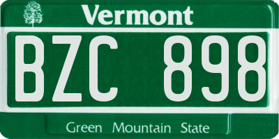 VT license plate BZC898