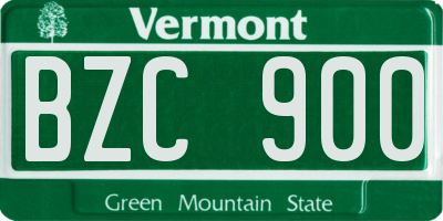 VT license plate BZC900