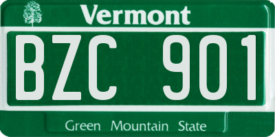 VT license plate BZC901