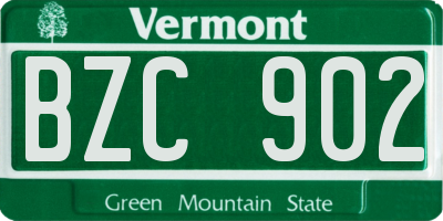 VT license plate BZC902