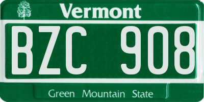 VT license plate BZC908