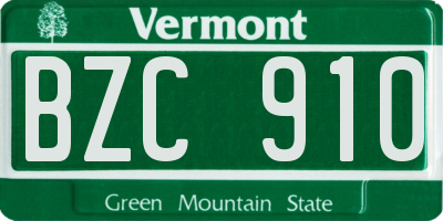 VT license plate BZC910