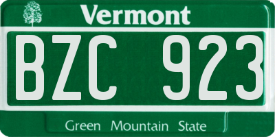 VT license plate BZC923