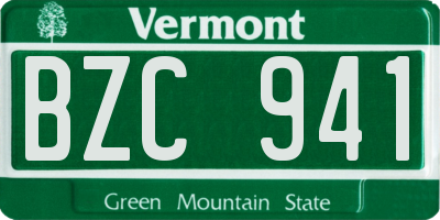 VT license plate BZC941