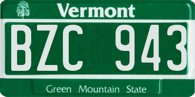 VT license plate BZC943