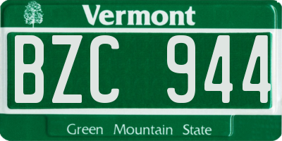 VT license plate BZC944