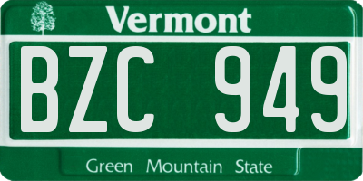 VT license plate BZC949