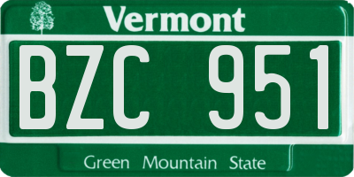 VT license plate BZC951