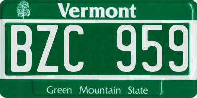 VT license plate BZC959