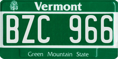 VT license plate BZC966