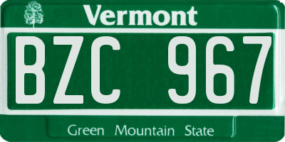 VT license plate BZC967