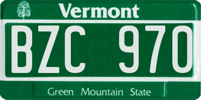 VT license plate BZC970