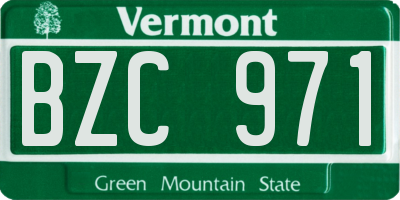VT license plate BZC971