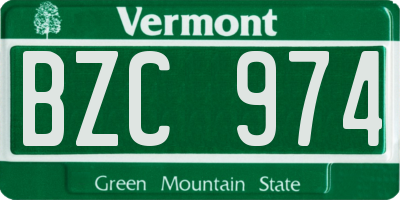 VT license plate BZC974