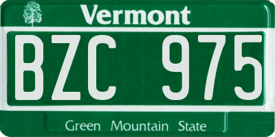 VT license plate BZC975