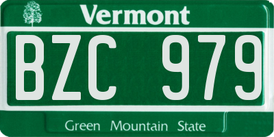 VT license plate BZC979