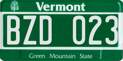 VT license plate BZD023