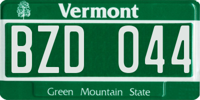 VT license plate BZD044