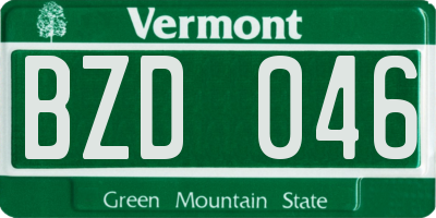 VT license plate BZD046