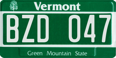 VT license plate BZD047