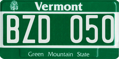 VT license plate BZD050