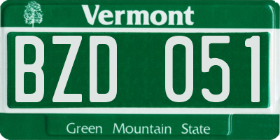 VT license plate BZD051