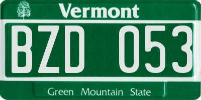VT license plate BZD053