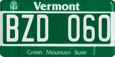 VT license plate BZD060