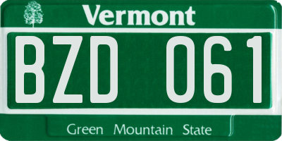 VT license plate BZD061