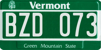 VT license plate BZD073