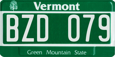VT license plate BZD079