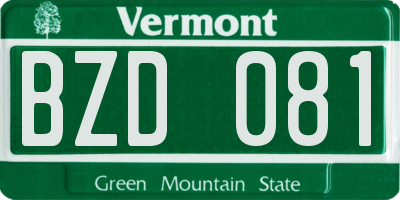 VT license plate BZD081