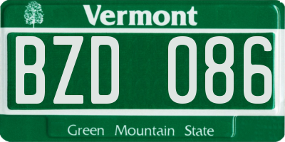 VT license plate BZD086