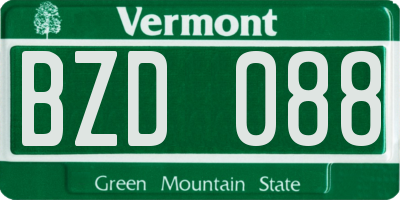 VT license plate BZD088