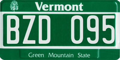 VT license plate BZD095