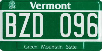 VT license plate BZD096
