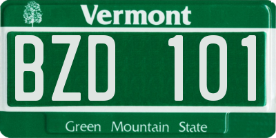 VT license plate BZD101