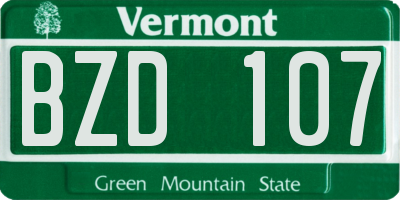 VT license plate BZD107