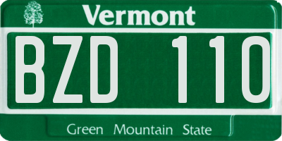 VT license plate BZD110