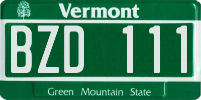 VT license plate BZD111