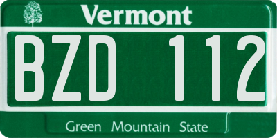 VT license plate BZD112
