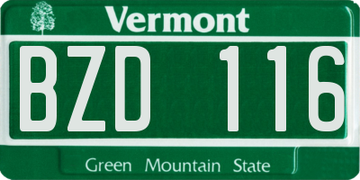 VT license plate BZD116