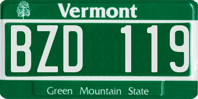 VT license plate BZD119