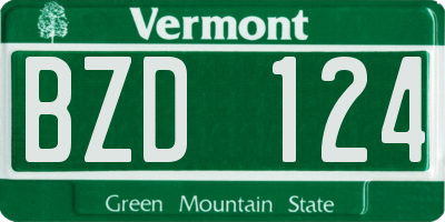 VT license plate BZD124