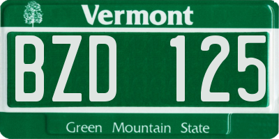 VT license plate BZD125